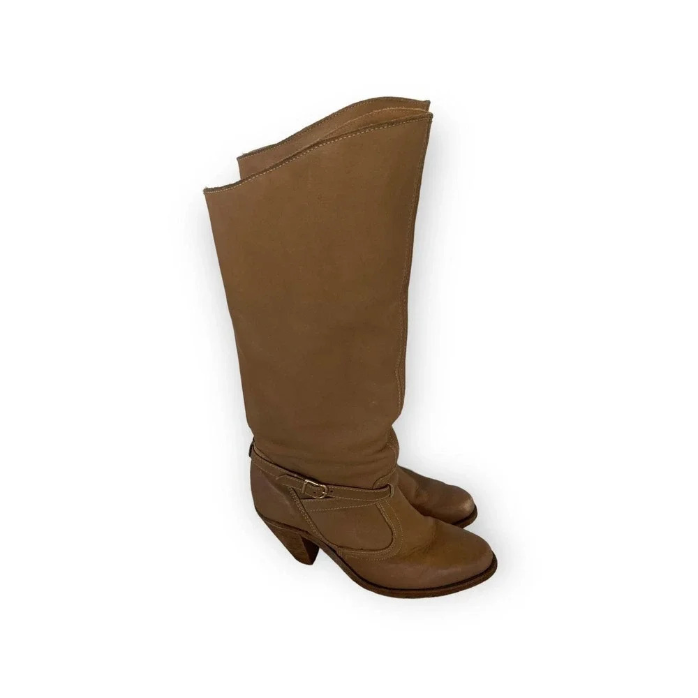 Vintage 70s Boho Boots Taupe‎ 6.5